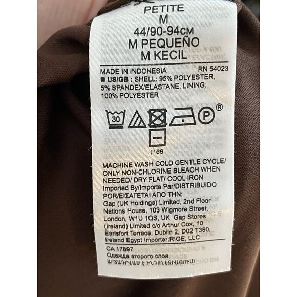 Banana Republic Slip Midi Dress Size‎ Medium Petite Leopard Brown Pink Tie Back - Picture 6 of 6